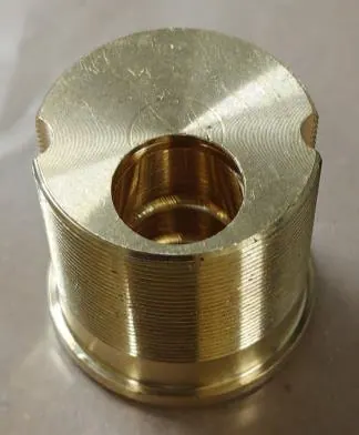 The same brass lock plug cleaned