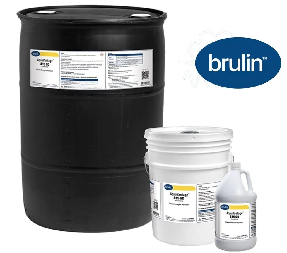 Brulin AquaVantage cleaning solution drums