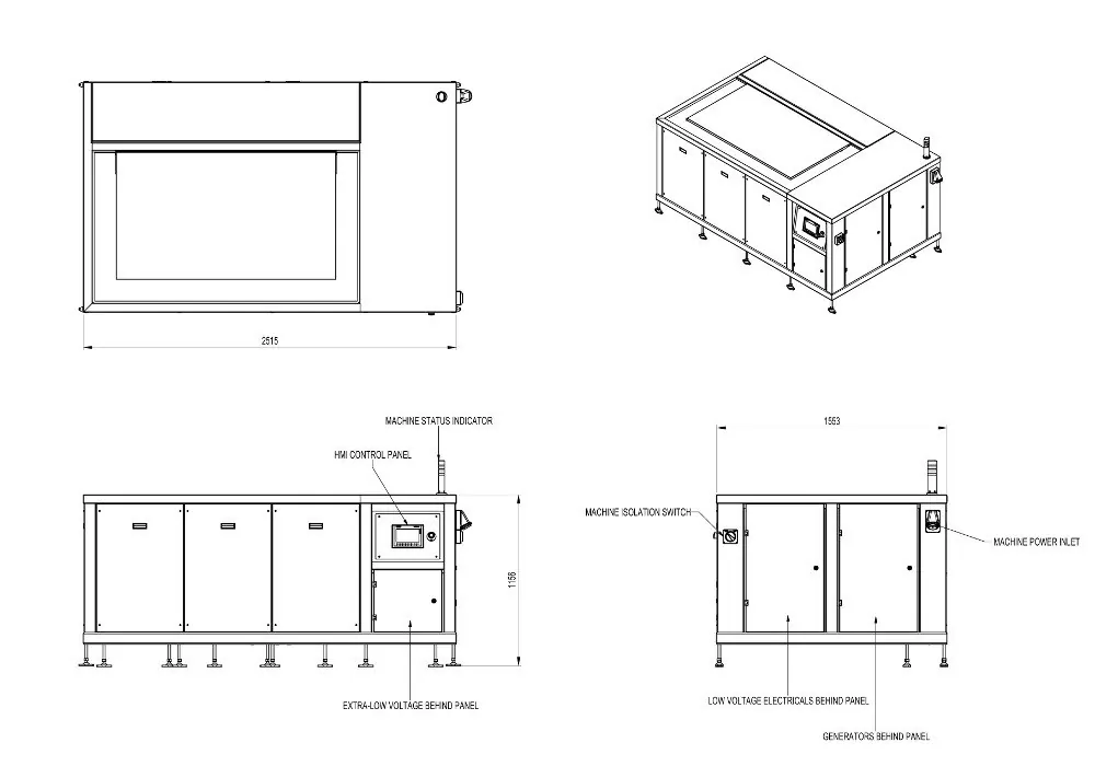 Custom 400 L Misonics ultrasonic tank, delivered build