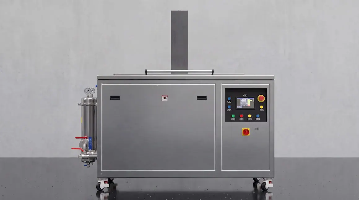 Misonics EVS 300 heavy industrial ultrasonic cleaner — front elevation