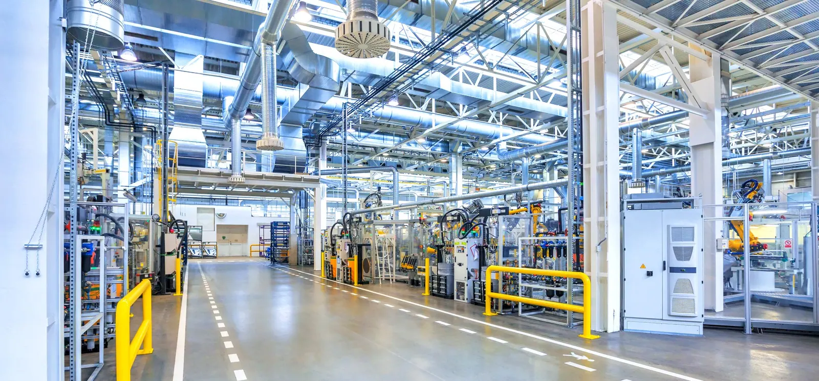 Building services above a production floor — facilities and service