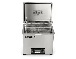 Misonics MSX 15 industrial ultrasonic cleaner &mdash; Front right, lid open