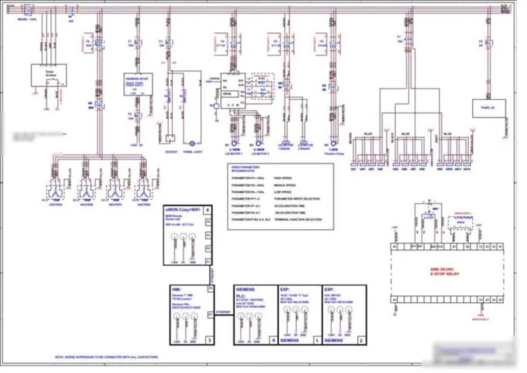 Electrical schematic in a factory acceptance test report