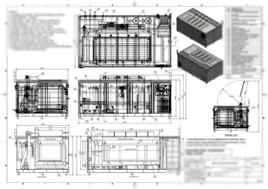 General arrangement drawing in a factory acceptance test report