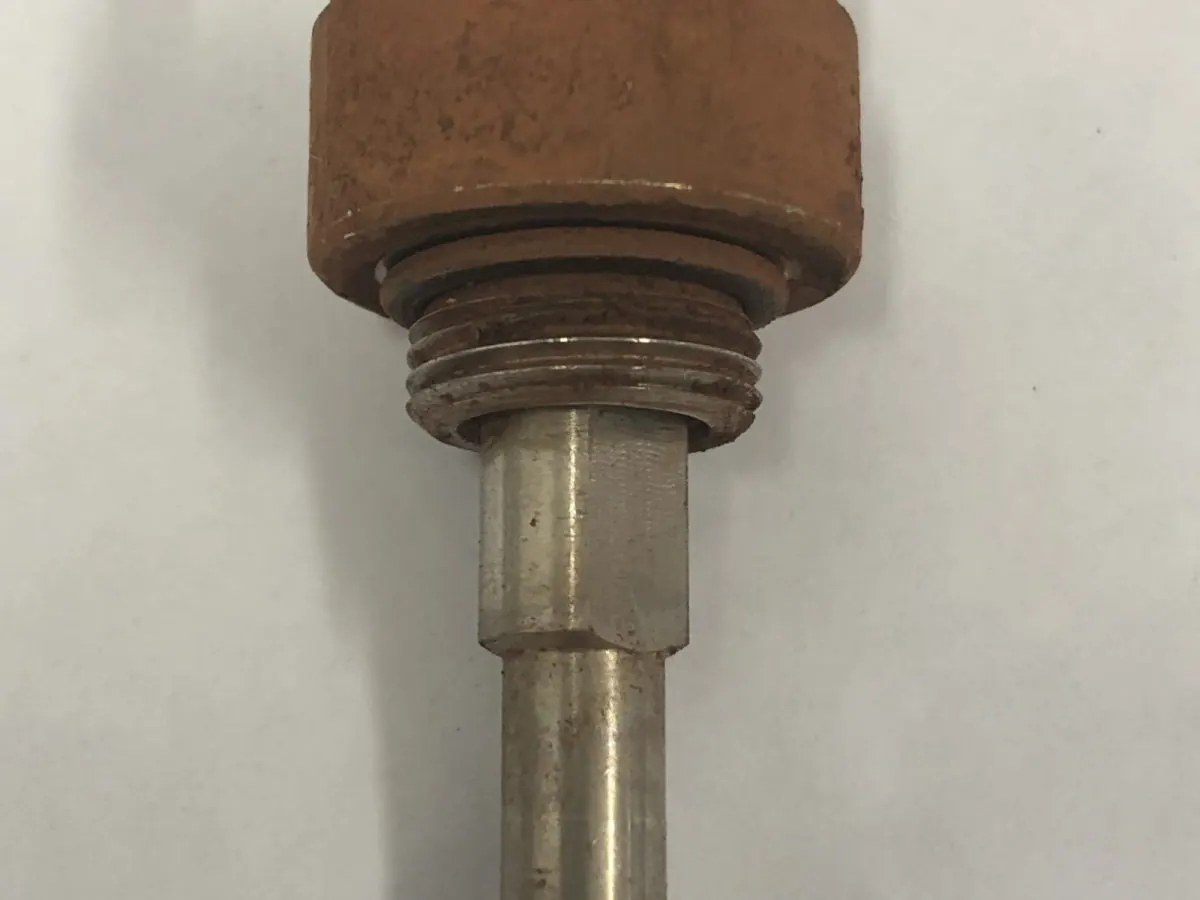Dust suppression nozzle — before and after ultrasonic cleaning — as received